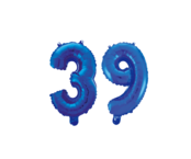 Folieballon 39 jaar blauw 86cm Folieballon 39 jaar blauw 86cm