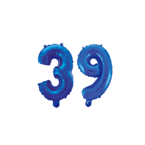 Folieballon 39 jaar blauw 86cm