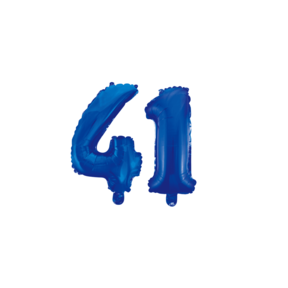 Folieballon 41 jaar blauw 86cm