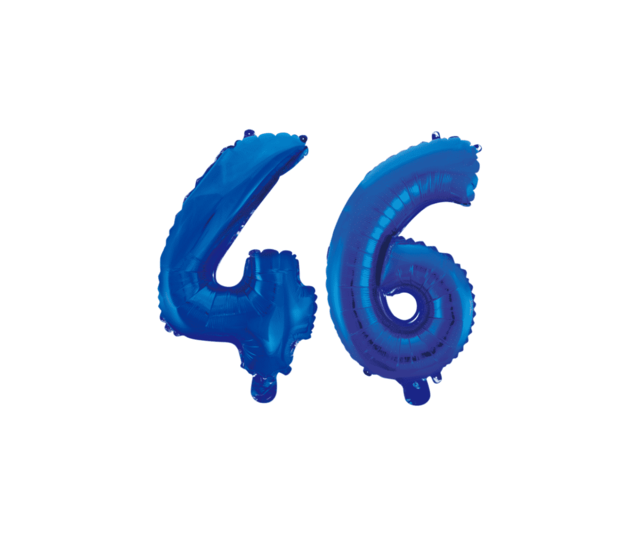 Folieballon 46 jaar blauw 86cm