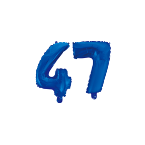 Folieballon 47 jaar blauw 86cm