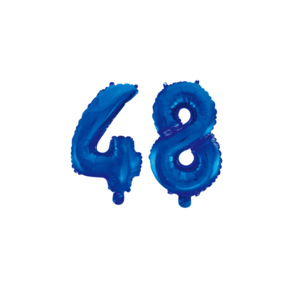 Folieballon 48 jaar blauw 86cm