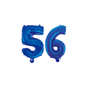 Folieballon 56 jaar blauw 86cm