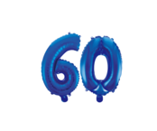 Folieballon 60 jaar blauw 86cm
