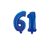 Folieballon 61 jaar blauw 86cm Folieballon 61 jaar blauw 86cm