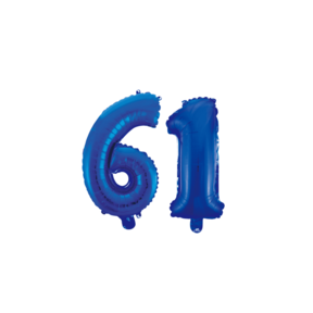 Folieballon 61 jaar blauw 86cm