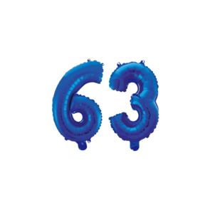 Folieballon 63 jaar blauw 86cm