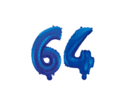 Folieballon 64 jaar blauw 86cm Folieballon 64 jaar blauw 86cm