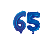 Folieballon 65 jaar blauw 86cm
