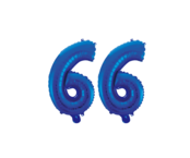 Folieballon 66 jaar blauw 86cm