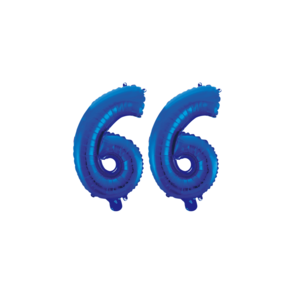 Folieballon 66 jaar blauw 86cm