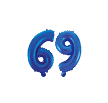 Folieballon 69 jaar blauw 86cm