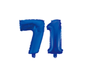 Folieballon 71 jaar blauw 86cm