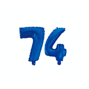 Folieballon 74 jaar blauw 86cm