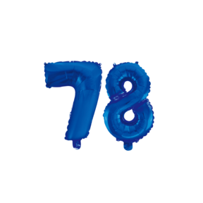 Folieballon 78 jaar blauw 86cm