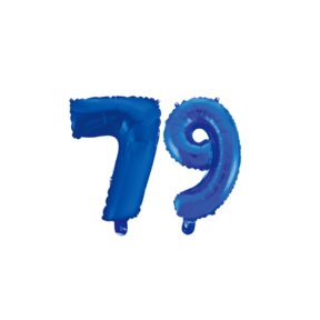 Folieballon 79 jaar blauw 86cm