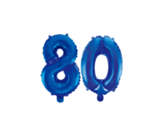 Folieballon 80 jaar blauw 86cm