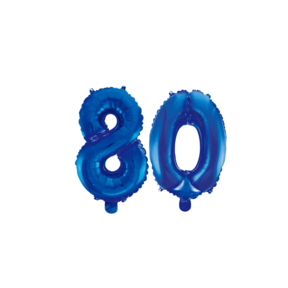 Folieballon 80 jaar blauw 86cm