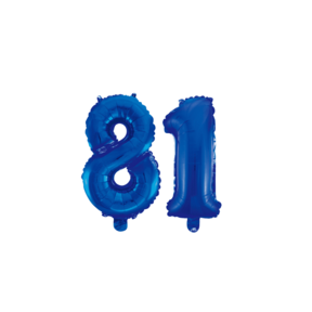 Folieballon 81 jaar blauw 86cm