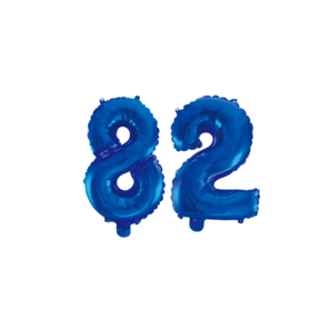 Folieballon 82 jaar blauw 86cm