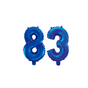 Folieballon 83 jaar blauw 86cm