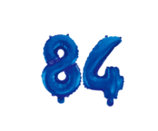 Folieballon 84 jaar blauw 86cm