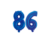 Folieballon 86 jaar blauw 86cm