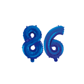 Folieballon 86 jaar blauw 86cm