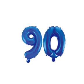 Folieballon 90 jaar blauw 86cm