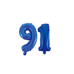 Folieballon 91 jaar blauw 86cm