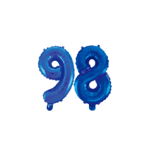 Folieballon 98 jaar blauw 86cm