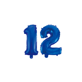 Folieballon 12 jaar blauw 41cm