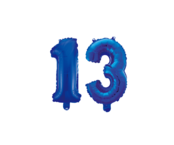 Folieballon 13 jaar blauw 41cm