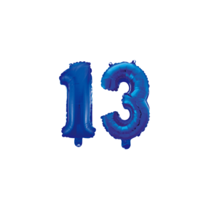 Folieballon 13 jaar blauw 41cm
