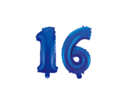 Folieballon 16 jaar blauw 41cm