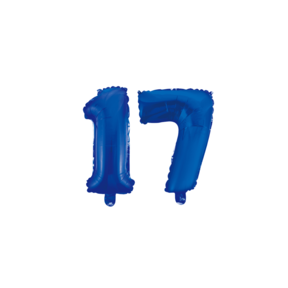 Folieballon 17 jaar blauw 41cm