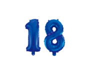 Folieballon 18 jaar blauw 41cm Folieballon 18 jaar blauw 41cm