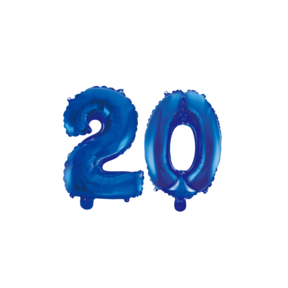 Folieballon 20 jaar blauw 41cm