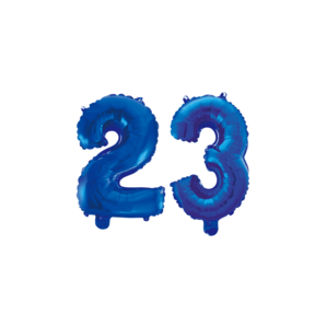 Folieballon 23 jaar blauw 41cm