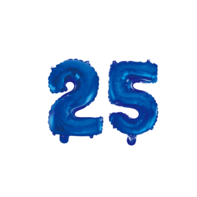 Folieballon 25 jaar blauw 41cm
