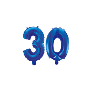 Folieballon 30 jaar blauw 41cm