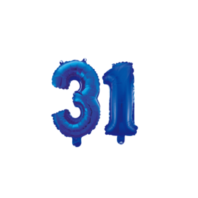 Folieballon 31 jaar blauw 41cm