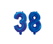 Folieballon 38 jaar blauw 41cm