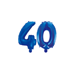Folieballon 40 jaar blauw 41cm