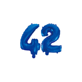 Folieballon 42 jaar blauw 41cm