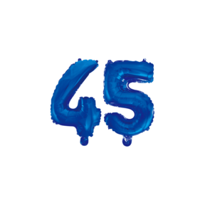 Folieballon 45 jaar blauw 41cm