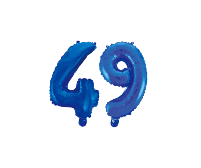Folieballon 49 jaar blauw 41cm