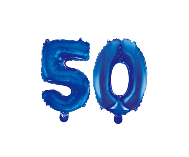 Folieballon 50 jaar blauw 41cm