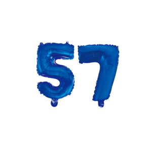 Folieballon 57 jaar blauw 41cm