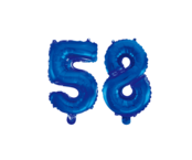 Folieballon 58 jaar blauw 41cm Folieballon 58 jaar blauw 41cm